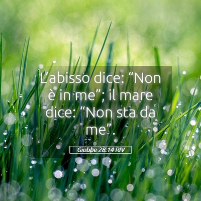 Picture 05 - Giobbe 28:14 RIV - L’abisso dice: “Non è in me”; il mare - Bible Verse Picture