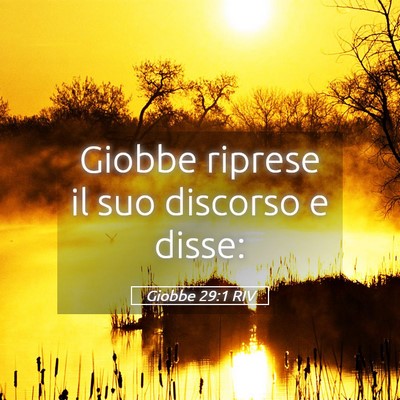 Picture 05 - Giobbe 29:1 RIV - Giobbe riprese il suo discorso e - Bible Verse Picture