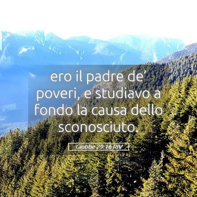 Picture 05 - Giobbe 29:16 RIV - ero il padre de’ poveri, e studiavo a fondo la - Bible Verse Picture