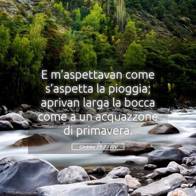 Picture 05 - Giobbe 29:23 RIV - E m’aspettavan come s’aspetta la pioggia; - Bible Verse Picture