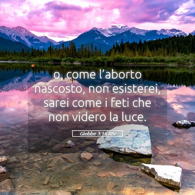 Picture 05 - Giobbe 3:16 RIV - o, come l’aborto nascosto, non esisterei, sarei - Bible Verse Picture