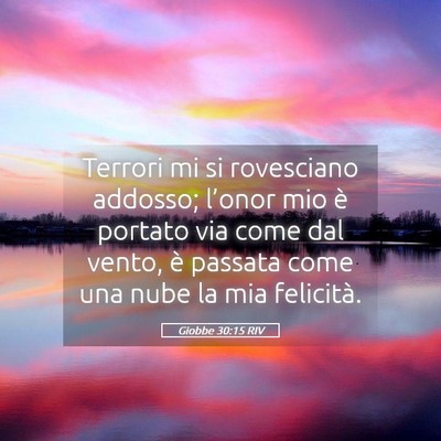 Picture 05 - Giobbe 30:15 RIV - Terrori mi si rovesciano addosso; l’onor mio è - Bible Verse Picture