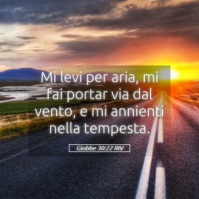 Picture 05 - Giobbe 30:22 RIV - Mi levi per aria, mi fai portar via dal vento, e - Bible Verse Picture