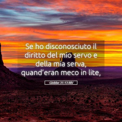 Picture 05 - Giobbe 31:13 RIV - Se ho disconosciuto il diritto del mio servo e - Bible Verse Picture