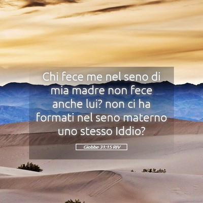 Picture 05 - Giobbe 31:15 RIV - Chi fece me nel seno di mia madre non fece anche - Bible Verse Picture