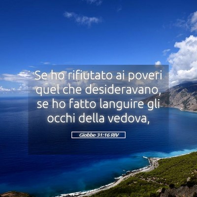 Picture 05 - Giobbe 31:16 RIV - Se ho rifiutato ai poveri quel che desideravano, - Bible Verse Picture