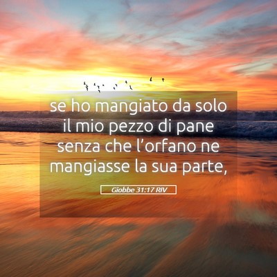 Picture 05 - Giobbe 31:17 RIV - se ho mangiato da solo il mio pezzo di pane senza - Bible Verse Picture