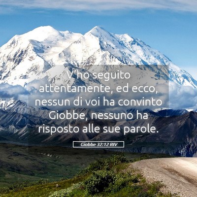 Picture 05 - Giobbe 32:12 RIV - V’ho seguito attentamente, ed ecco, nessun di - Bible Verse Picture