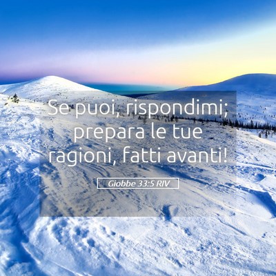 Picture 05 - Giobbe 33:5 RIV - Se puoi, rispondimi; prepara le tue ragioni, - Bible Verse Picture