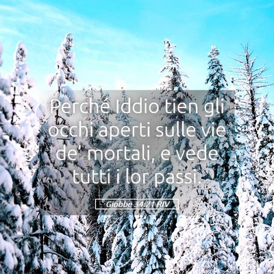 Picture 05 - Giobbe 34:21 RIV - Perché Iddio tien gli occhi aperti sulle vie - Bible Verse Picture