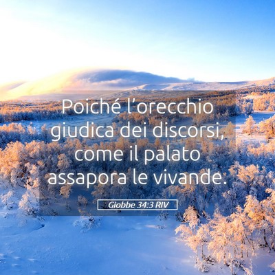 Picture 05 - Giobbe 34:3 RIV - Poiché l’orecchio giudica dei discorsi, come - Bible Verse Picture
