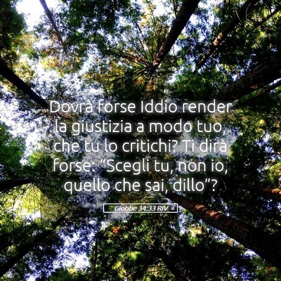 Picture 05 - Giobbe 34:33 RIV - Dovrà forse Iddio render la giustizia a modo - Bible Verse Picture