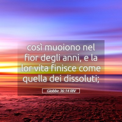 Picture 05 - Giobbe 36:14 RIV - così muoiono nel fior degli anni, e la lor vita - Bible Verse Picture