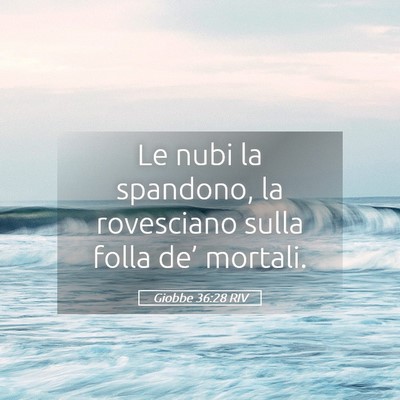 Picture 05 - Giobbe 36:28 RIV - Le nubi la spandono, la rovesciano sulla folla - Bible Verse Picture