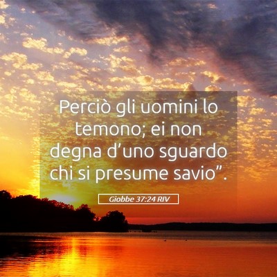 Picture 05 - Giobbe 37:24 RIV - Perciò gli uomini lo temono; ei non degna - Bible Verse Picture