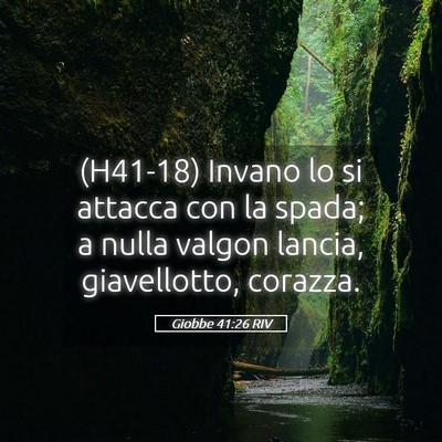 Picture 05 - Giobbe 41:26 RIV - (H41-18) Invano lo si attacca con la spada; a - Bible Verse Picture