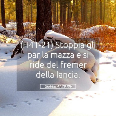 Picture 05 - Giobbe 41:29 RIV - (H41-21) Stoppia gli par la mazza e si ride del - Bible Verse Picture