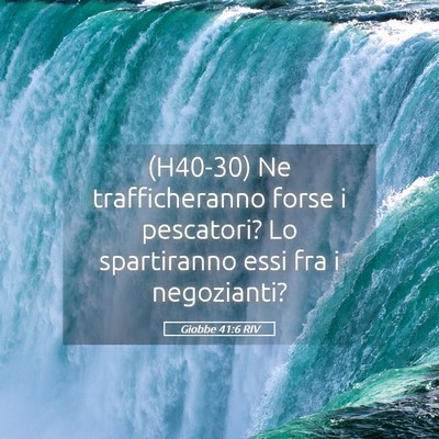 Picture 05 - Giobbe 41:6 RIV - (H40-30) Ne trafficheranno forse i pescatori? Lo - Bible Verse Picture