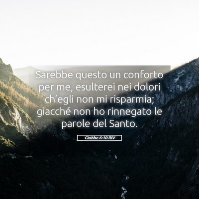 Picture 05 - Giobbe 6:10 RIV - Sarebbe questo un conforto per me, esulterei nei - Bible Verse Picture