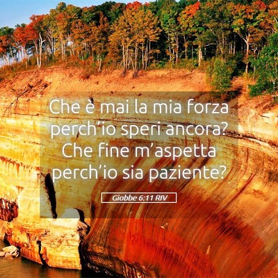 Picture 05 - Giobbe 6:11 RIV - Che è mai la mia forza perch’io speri ancora? - Bible Verse Picture