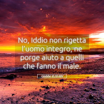 Picture 05 - Giobbe 8:20 RIV - No, Iddio non rigetta l’uomo integro, ne porge - Bible Verse Picture