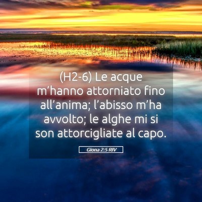 Picture 05 - Giona 2:5 RIV - (H2-6) Le acque m’hanno attorniato fino - Bible Verse Picture
