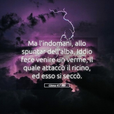 Picture 05 - Giona 4:7 RIV - Ma l’indomani, allo spuntar dell’alba, Iddio - Bible Verse Picture