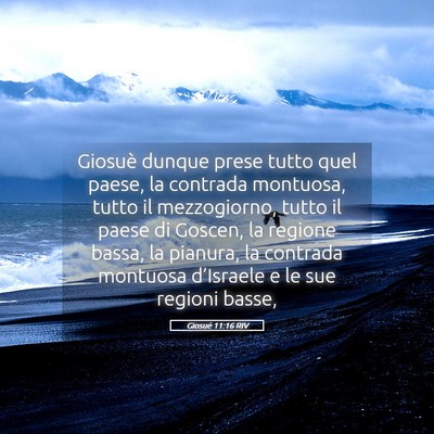 Picture 05 - Giosué 11:16 RIV - Giosuè dunque prese tutto quel paese, la - Bible Verse Picture