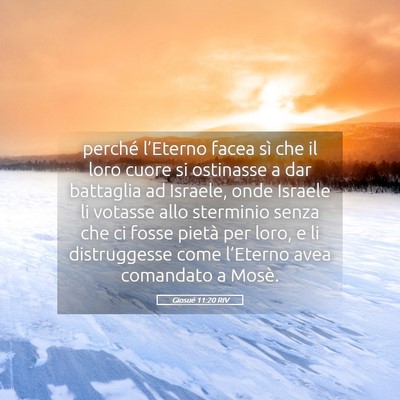 Picture 05 - Giosué 11:20 RIV - perché l’Eterno facea sì che il loro cuore si - Bible Verse Picture