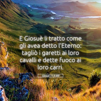 Picture 05 - Giosué 11:9 RIV - E Giosuè li tratto come gli avea detto - Bible Verse Picture