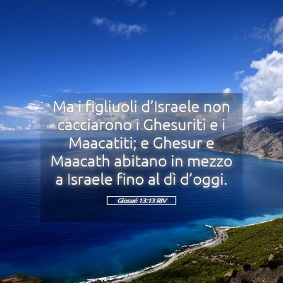 Picture 05 - Giosué 13:13 RIV - Ma i figliuoli d’Israele non cacciarono i - Bible Verse Picture
