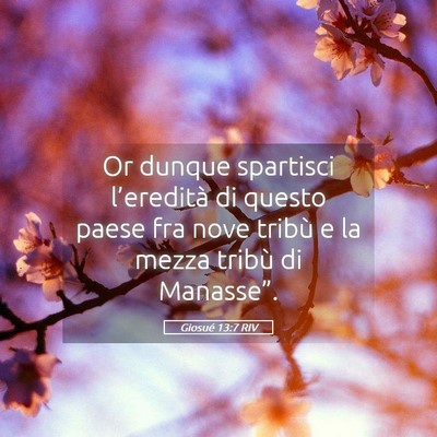 Picture 05 - Giosué 13:7 RIV - Or dunque spartisci l’eredità di questo paese - Bible Verse Picture