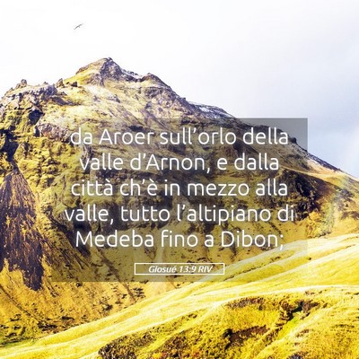 Picture 05 - Giosué 13:9 RIV - da Aroer sull’orlo della valle d’Arnon, e - Bible Verse Picture