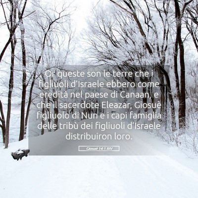 Picture 05 - Giosué 14:1 RIV - Or queste son le terre che i figliuoli - Bible Verse Picture
