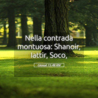 Picture 05 - Giosué 15:48 RIV - Nella contrada montuosa: Shanoir, Iattir, - Bible Verse Picture