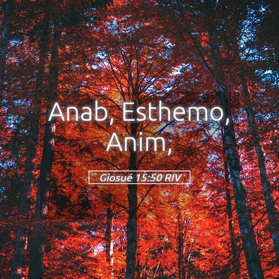 Picture 05 - Giosué 15:50 RIV - Anab, Esthemo, - Bible Verse Picture