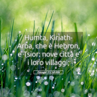 Picture 05 - Giosué 15:54 RIV - Humta, Kiriath-Arba, che è Hebron, e Tsior: nove - Bible Verse Picture