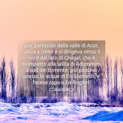 Picture 05 - Giosué 15:7 RIV - poi, partendo dalla valle di Acor, saliva a Debir - Bible Verse Picture