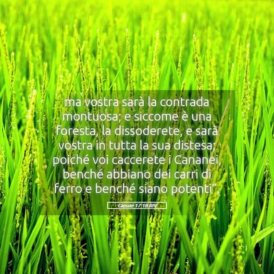 Picture 05 - Giosué 17:18 RIV - ma vostra sarà la contrada montuosa; e siccome - Bible Verse Picture
