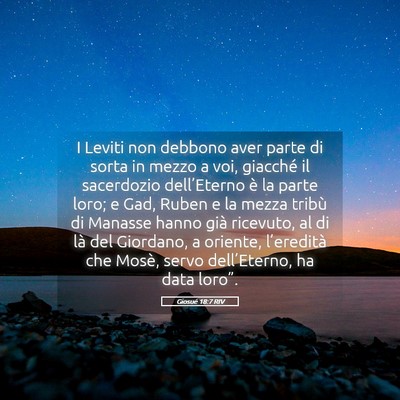 Picture 05 - Giosué 18:7 RIV - I Leviti non debbono aver parte di sorta in mezzo - Bible Verse Picture
