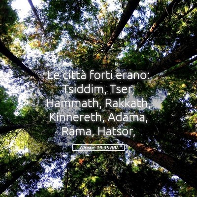 Picture 05 - Giosué 19:35 RIV - Le città forti erano: Tsiddim, Tser, Hammath, - Bible Verse Picture