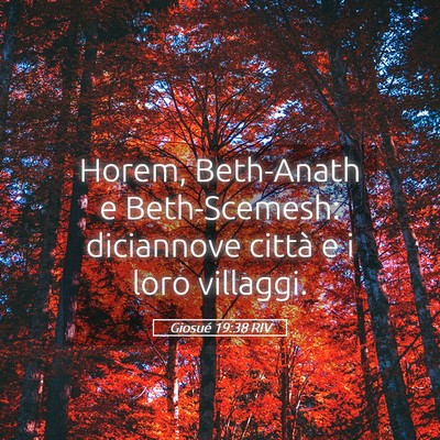 Picture 05 - Giosué 19:38 RIV - Horem, Beth-Anath e Beth-Scemesh: diciannove - Bible Verse Picture