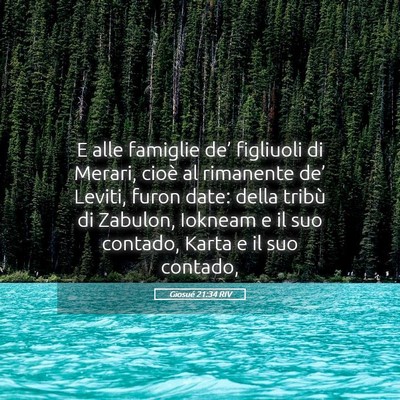 Picture 05 - Giosué 21:34 RIV - E alle famiglie de’ figliuoli di Merari, cioè - Bible Verse Picture