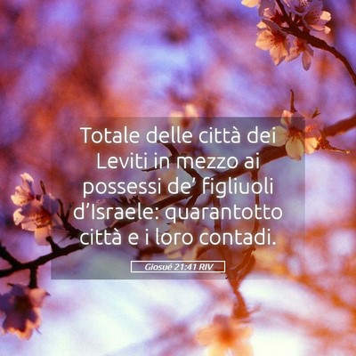 Picture 05 - Giosué 21:41 RIV - Totale delle città dei Leviti in mezzo ai - Bible Verse Picture