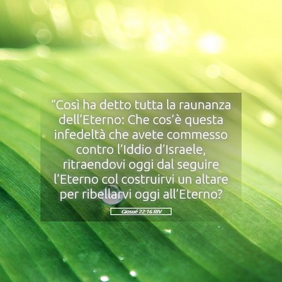 Picture 05 - Giosué 22:16 RIV - “Così ha detto tutta la raunanza - Bible Verse Picture