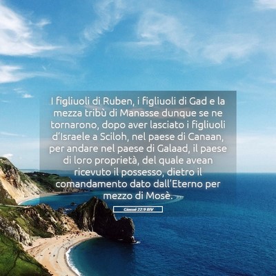 Picture 05 - Giosué 22:9 RIV - I figliuoli di Ruben, i figliuoli di Gad e la - Bible Verse Picture