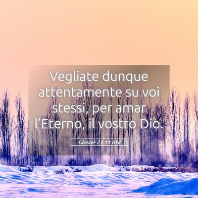 Picture 05 - Giosué 23:11 RIV - Vegliate dunque attentamente su voi stessi, per - Bible Verse Picture