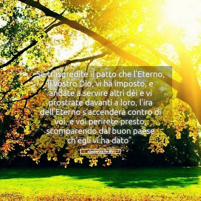 Picture 05 - Giosué 23:16 RIV - Se trasgredite il patto che l’Eterno, il vostro - Bible Verse Picture