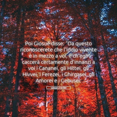 Picture 05 - Giosué 3:10 RIV - Poi Giosuè disse: “Da questo riconoscerete che - Bible Verse Picture