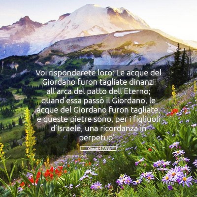 Picture 05 - Giosué 4:7 RIV - Voi risponderete loro: Le acque del Giordano - Bible Verse Picture